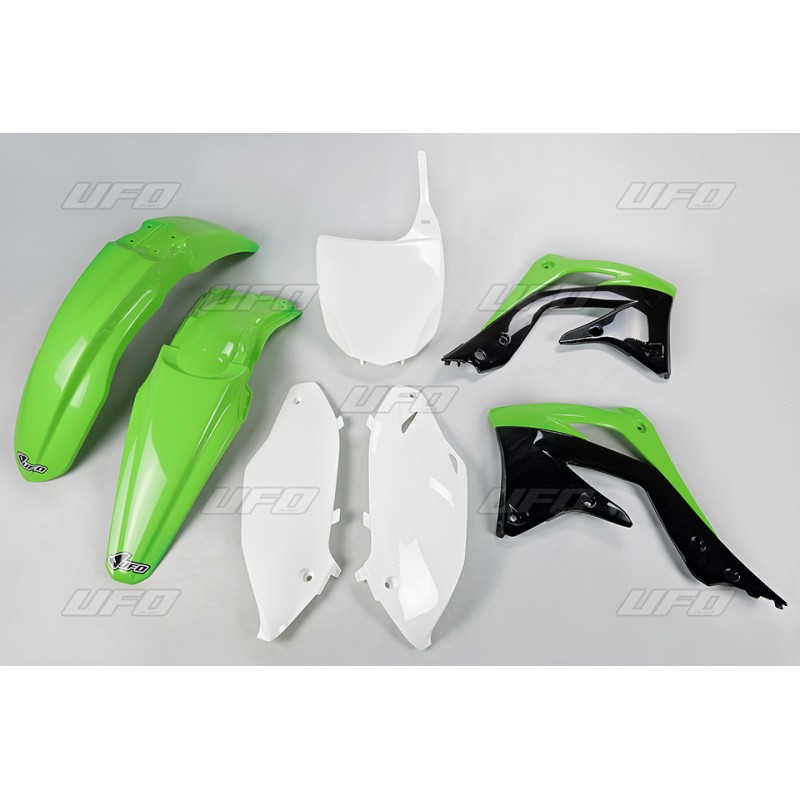 UFO KOMPLET PLASTIKÓW KAWASAKI KXF 450 '12 OEM (ZIELONY/BIAŁY/CZARNY) - KA217E999