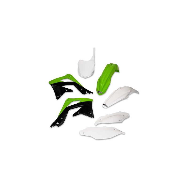 UFO Komplet Plastików Kawasaki KXF 450 '13-'15 Kolor OEM Zielony/Biały/Czarny