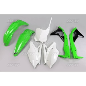 UFO Komplet Plastików Kawasaki KXF 250 '18-'20 Kolor OEM '18 (Biały/Zielony)