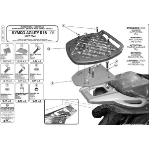 Stelaż kufru centralnego Kappa do Kymco Agility 50/125/150/200 R16 (08-13)