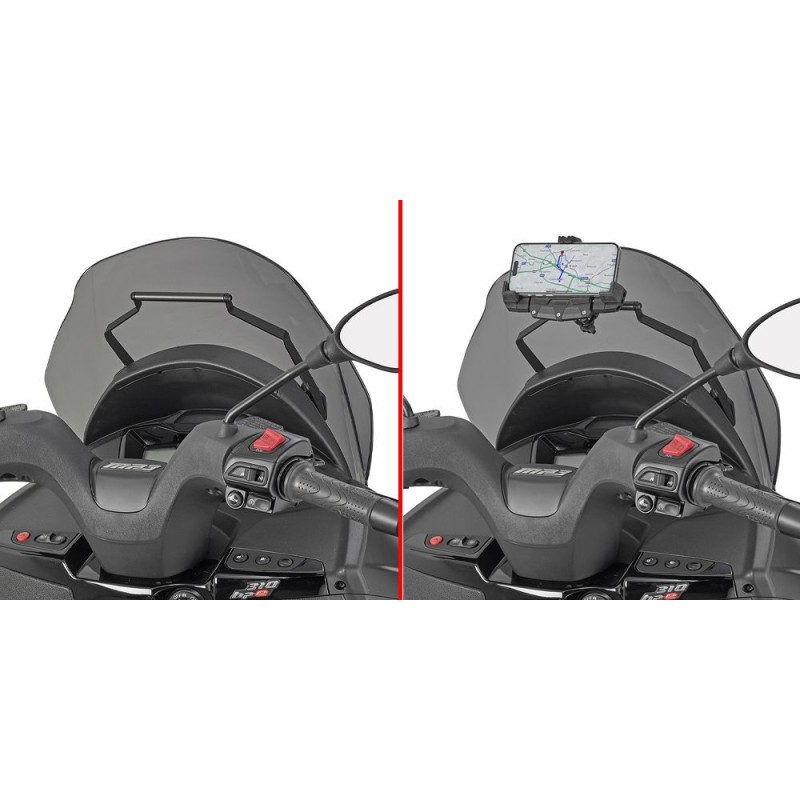 KAPPA 2025/07 Poprzeczka do zamontowania toreb i mocowań GPS/smartphone Piaggio MP3 310