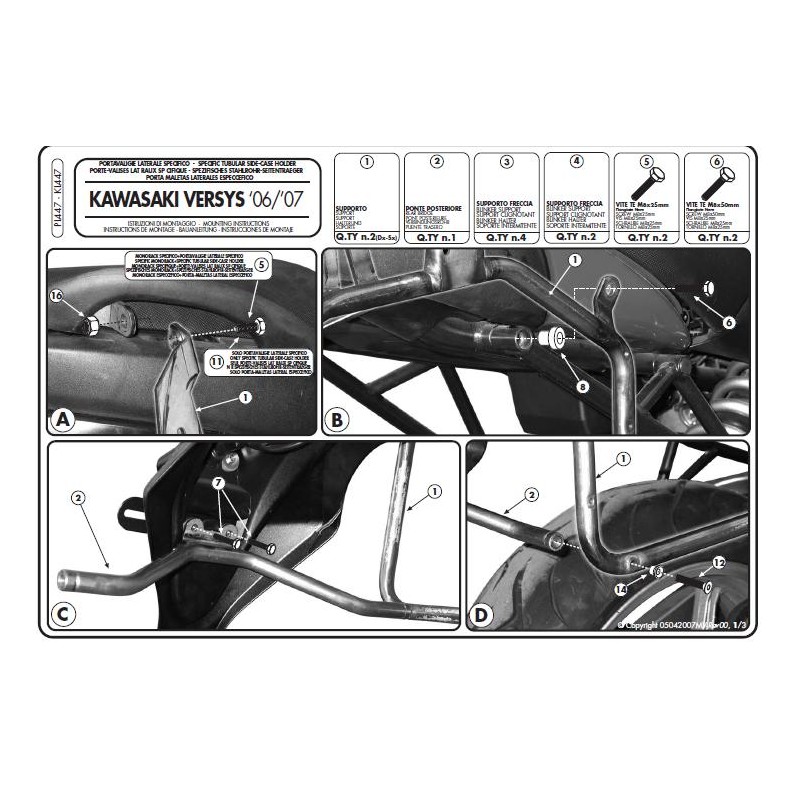 Stelaż kufrów bocznych Kappa do Kawasaki Versys 650 (06-09) - Kup teraz!