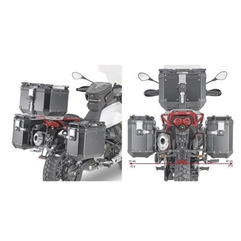 Stelaż kufrów bocznych Kappa szybkiego montażu Monokey Cam Side do Moto Guzzi V85 TT '19-'23