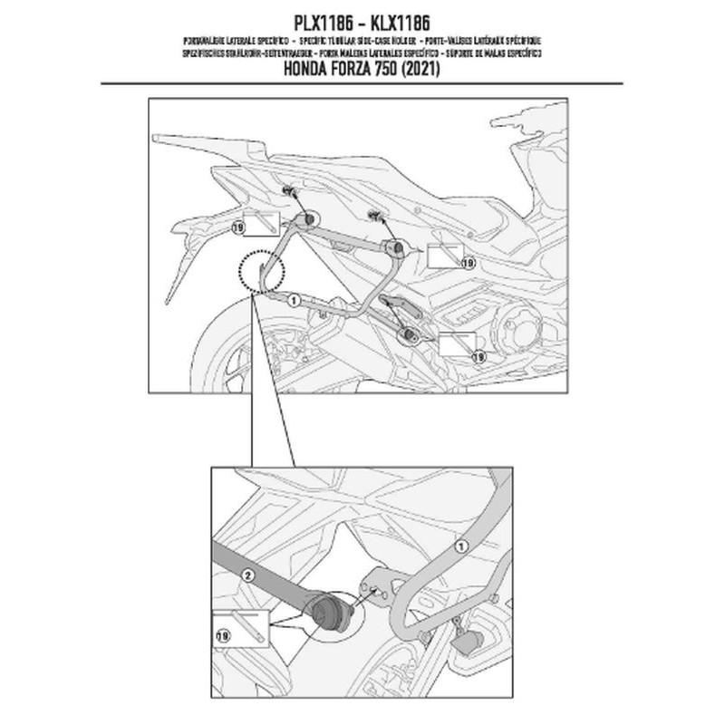 Stelaż kufrów bocznych Kappa do Honda Forza 750 '21-'25 - tylko pod kufry K33N K'Road