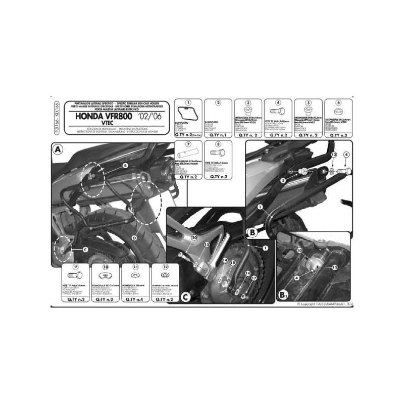 Stelaż kufrów bocznych Kappa do Honda VFR 800 '02-'11 - tylko pod kufry K33N K'Road