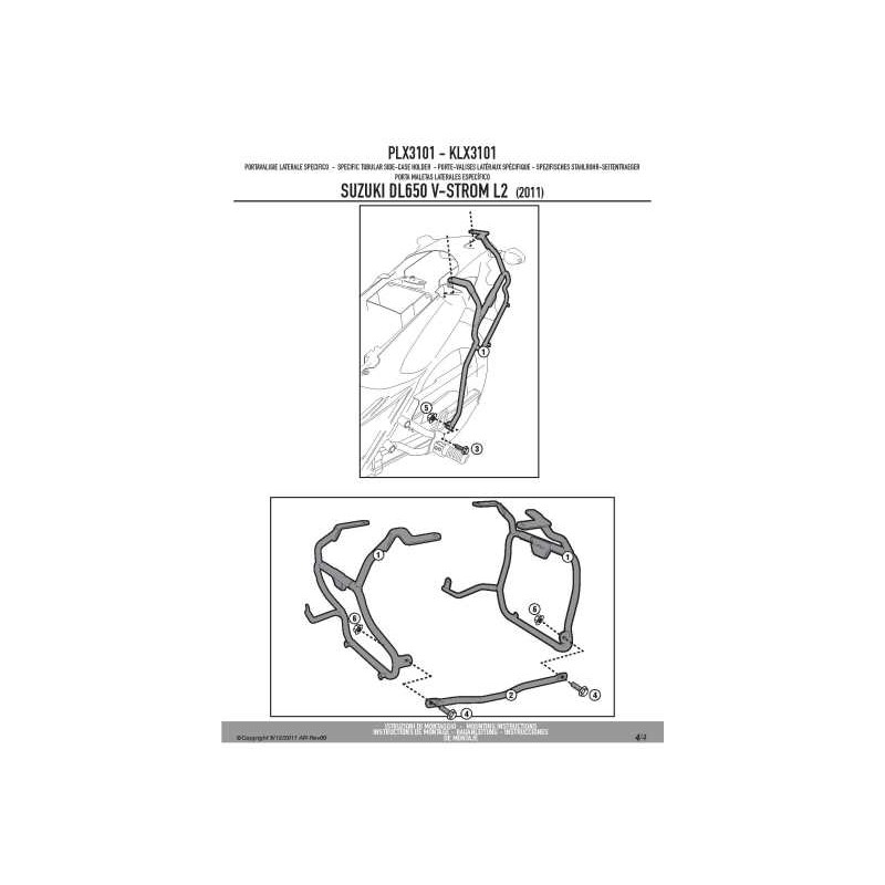 Stelaż kufrów bocznych KAPPA do Suzuki DL 650 V-Strom (11-16)