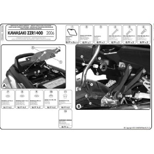 Stelaż kufrów bocznych Kappa do Kawasaki ZZR 1400 i ZX 14 '06-'11 - tylko pod kufry K33N K'Road