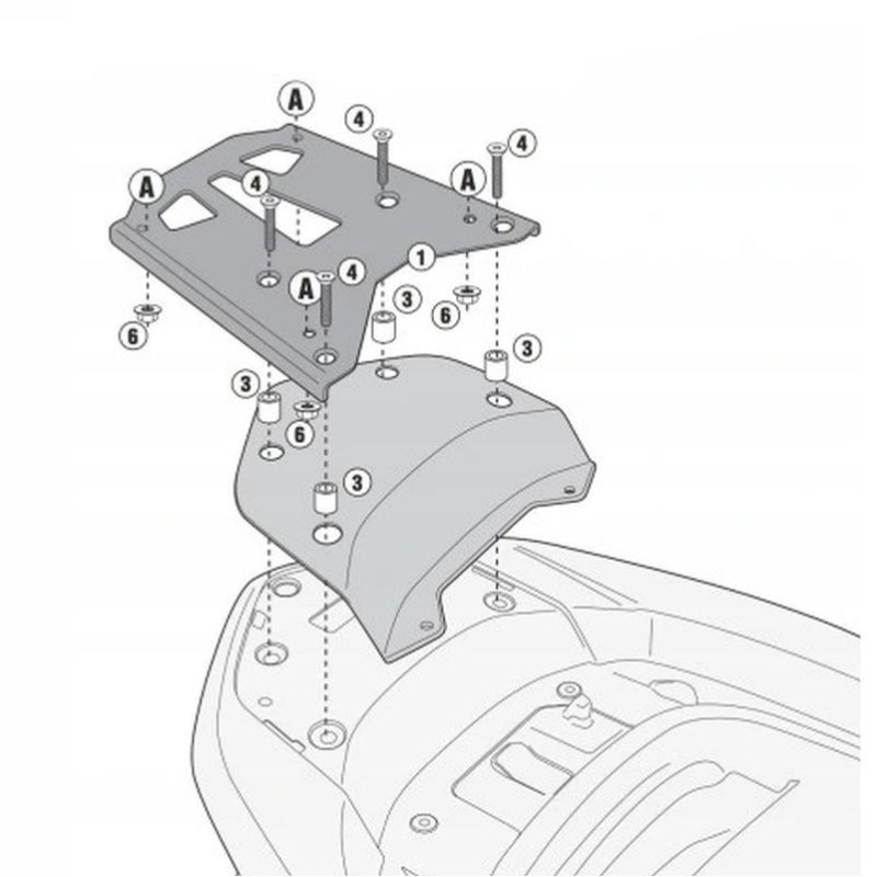 Stelaż kufra centralnego Honda Forza 300 ABS (13-17) - Kappa