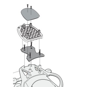 Stelaż kufrów centralnych Suzuki DL 650 V-Strom (11-16) z płytą Monokey