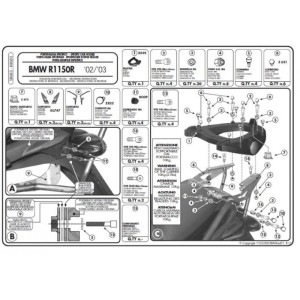 Stelaż kufra centralnego BMW R 1150R, R 850R (01-06, 03-07) - KAPPA (z płytą MONOKEY)