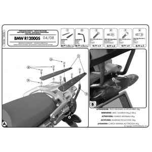 Stelaż kufrów centralnych BMW R 1200GS (04-12) - Kappa Monokey