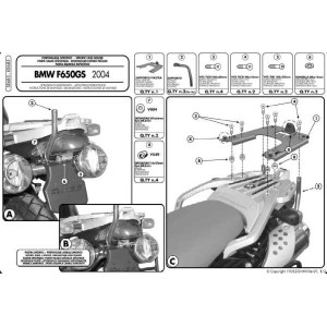Stelaż kufrów centralnych KAPPA do BMW F 650GS (04-07), G 650GS (04-07) z płytą MONOKEY