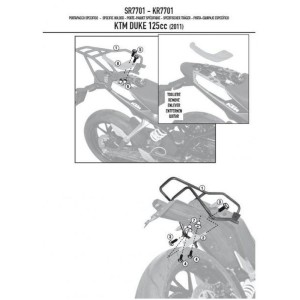 Stelaż kufru centralnego Kappa do KTM Duke 125/300/390 (11-16)