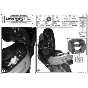 Stelaż kufru centralnego Kappa do Kymco Xciting R 300/500i (09-14)