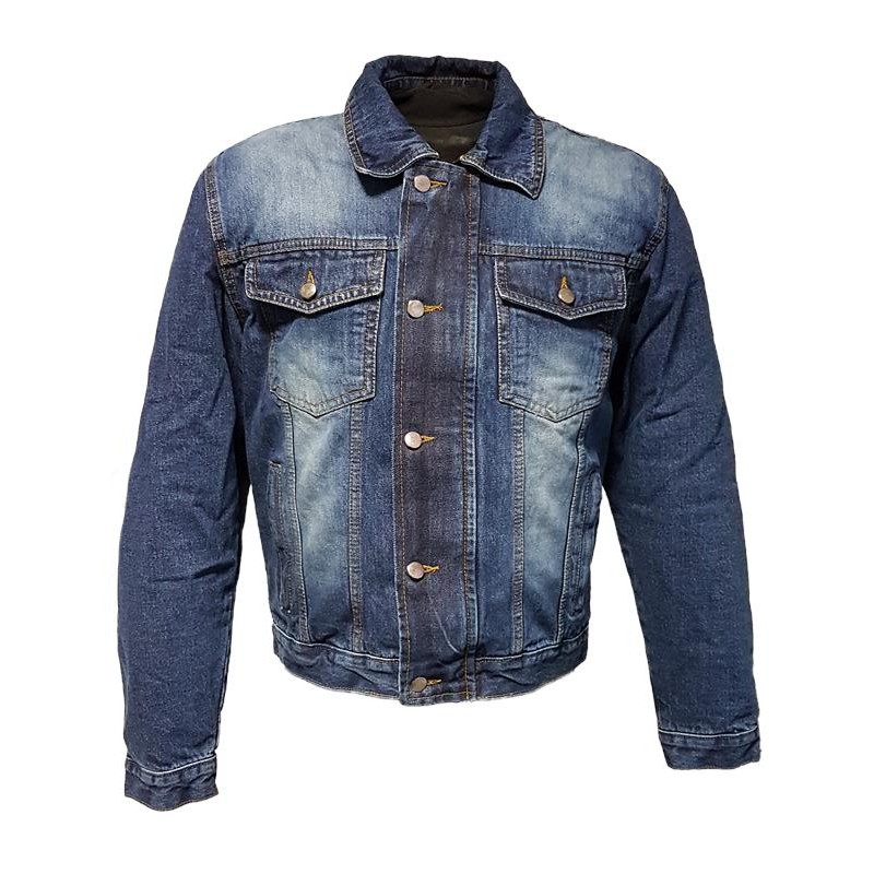 ROLEFF WIELKA PROMOCJA KURTKA KRÓTKA JEANS ARAMID MODEL RO1515 KOLOR NIEBIESKI ROZMIAR S