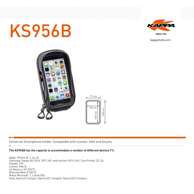 Kappa Torba na GPS/Smartphone do iPhone 6/6S/7/8 Samsung Galaxy Nokia/Microsoft Sony Xperia z Mocowaniem na Kierownicę i Lusterk