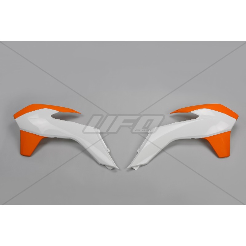 Osłona chłodnicy KTM SX/SXF '13-'15, EXC '14-'16 biała/pomarańczowa