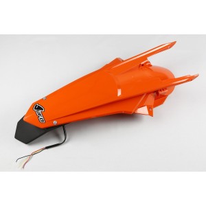 UFO BŁOTNIK TYŁ KTM EXC 125/150/250/300 TPI, EXC-F 250/350/450/500 '17-19 - Pomarańczowy Enduro z Lampką LED