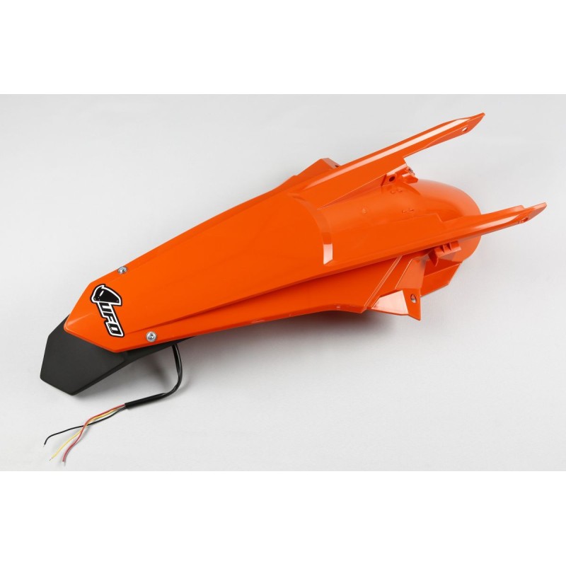 UFO BŁOTNIK TYŁ KTM EXC 125/150/250/300 TPI, EXC-F 250/350/450/500 '17-19 - Pomarańczowy Enduro z Lampką LED