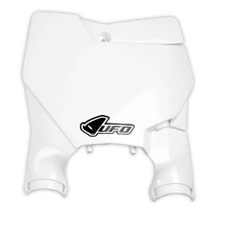 Tablica na numer startowy KTM SX/SXF '16-'20 - biała (stadium z osłonami amortyzatorów)