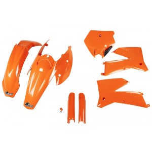 UFO Komplet Plastików (Full Kit) z Osłonami Teleskopów (Amortyzatorów) KTM SX/SXF '05-'06 Pomarańczowy