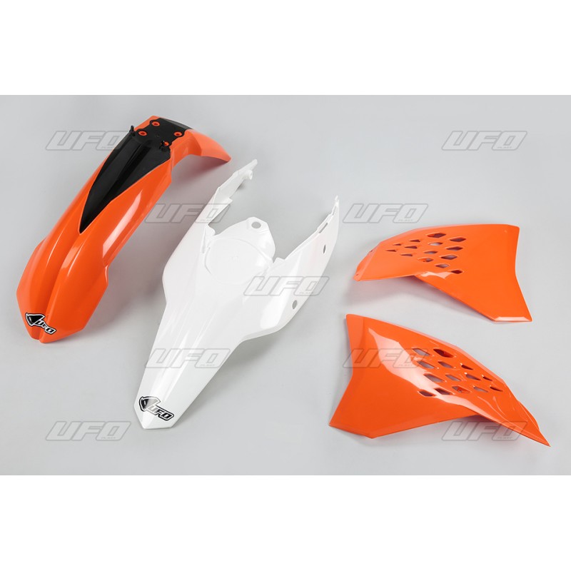UFO Komplet Plastików KTM EXC '11 Kolor OEM (Pomarańczowy/Biały) (KT512E999)