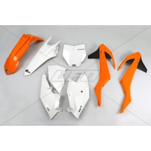 Komplet plastików UFO KTM SX/SXF '16-'18, kolor OEM '16 (pomarańczowy/biały)