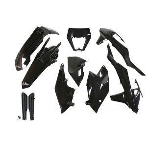 UFO Komplet Plastików z Osłonami Teleskopów KTM EXC/EXC-F TPI '17-'19 - Czarny