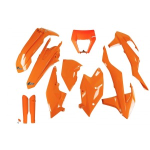 Komplet plastików UFO KTM EXC/EXC-F TPI '17-'19 z osłonami teleskopów i osłoną lampy