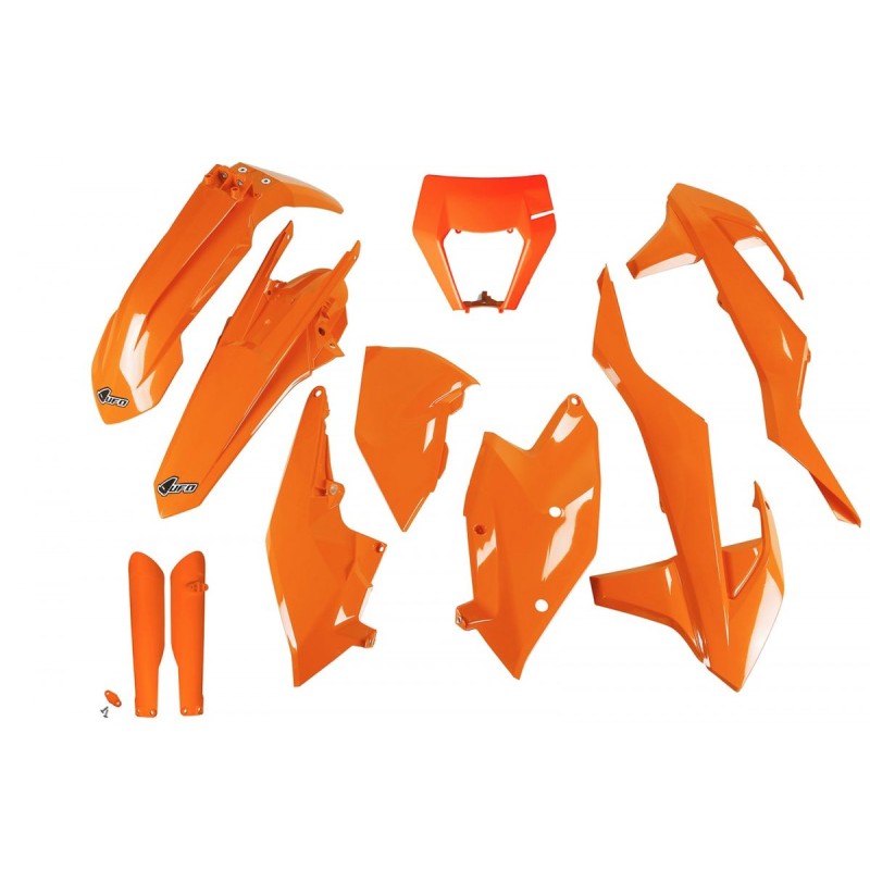 Komplet plastików UFO KTM EXC/EXC-F TPI '17-'19 z osłonami teleskopów i osłoną lampy