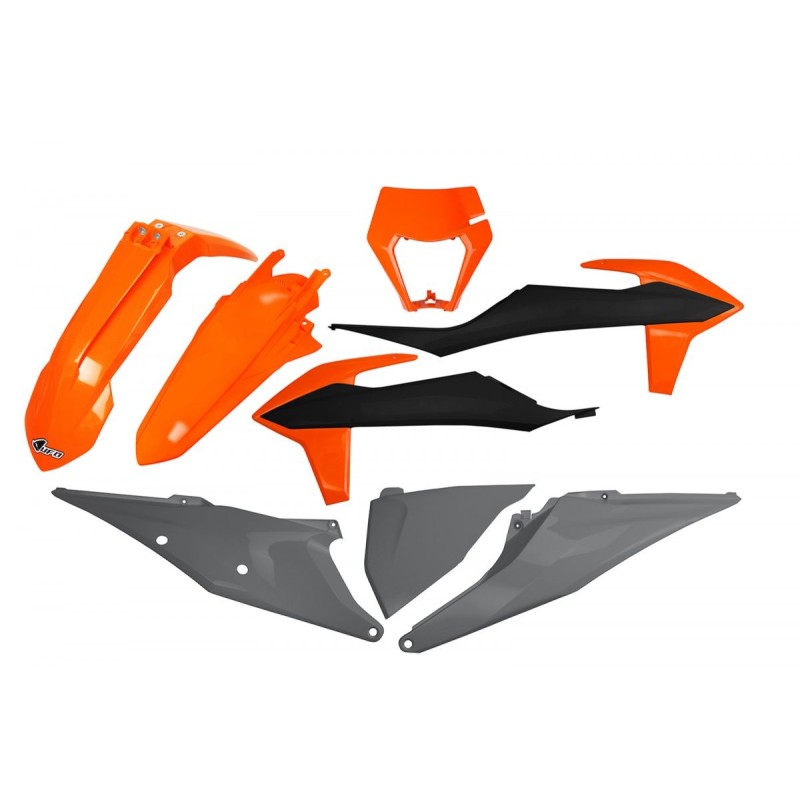 Komplet plastików UFO KTM EXC 125 '20-'21, EXC 250/300 TPI '20-'23, EXC-F 250/350/450/500 '20-'23 z osłoną lampy K
