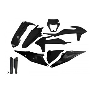 Komplet plastików UFO z osłonami teleskopów KTM EXC 125/250/300 TPI '20-'23, EXC-F