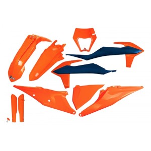 UFO KOMPLET PLASTIKÓW Z OSŁONAMI TELESKOPÓW KTM EXC 125 '20-'21, EXC 250 / 300 TPI '20-'23, EXC-F