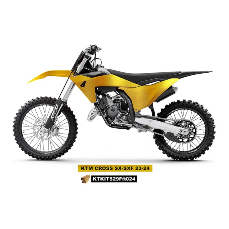 Komplet plastików UFO z osłonami teleskopów KTM SX 125 / 250 / 300 TBI '23-'24, SX-F 250 / 350 / 450