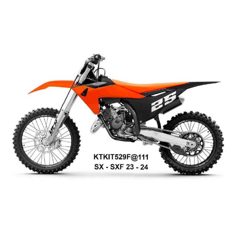 Komplet plastików UFO 2025/11 z osłonami teleskopów KTM SX 125 / 250 / 300 TBI \'23-\'24, SX-F 250