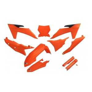 UFO KOMPLET PLASTIKÓW Z OSŁONAMI TELESKOPÓW KTM SX 125 / 250 / 300 TBI '23-'24, SX-F 250 / 350 / 450