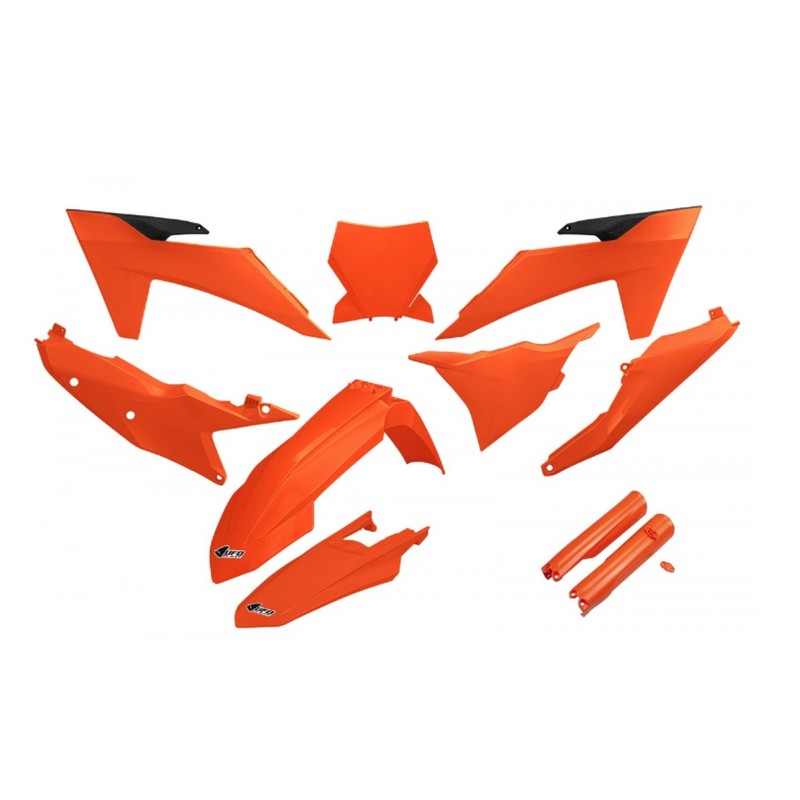 UFO KOMPLET PLASTIKÓW Z OSŁONAMI TELESKOPÓW KTM SX 125 / 250 / 300 TBI '23-'24, SX-F 250 / 350 / 450