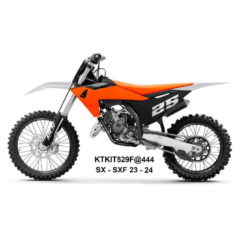 UFO 2025/11 Komplet plastików z osłonami teleskopów KTM SX 125/250/300 TBI '23-'24, SX-F 250
