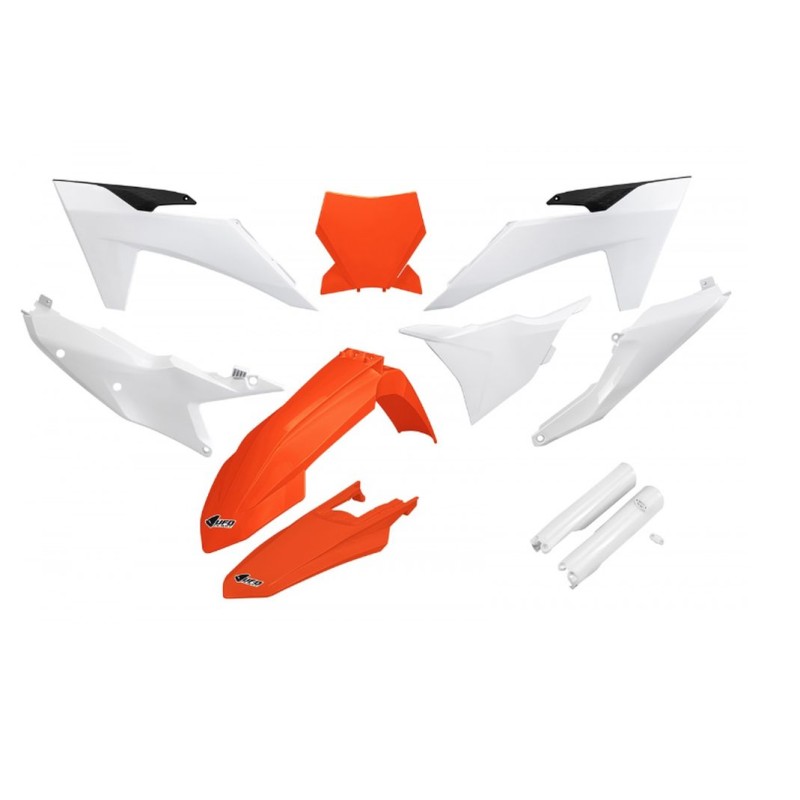 UFO KOMPLET PLASTIKÓW Z OSŁONAMI TELESKOPÓW KTM SX 125 / 250 / 300 TBI '23-'24, SX-F 250 / 350 / 450