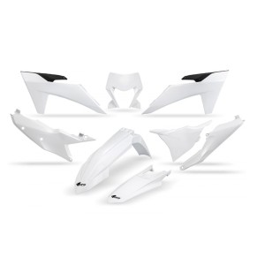 Komplet plastików UFO KTM EXC 150 / 250 / 300 TBI '24-'25, EXC-F 250 / 350 / 450 / 500 '24-'25 - biały
