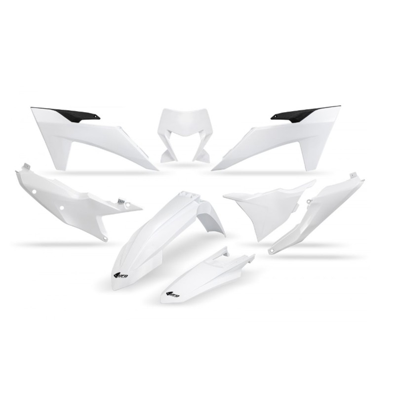 Komplet plastików UFO KTM EXC 150 / 250 / 300 TBI '24-'25, EXC-F 250 / 350 / 450 / 500 '24-'25 - biały