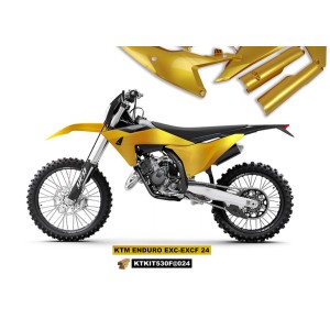 UFO Komplet Plastików z Osłonami Teleskopów KTM EXC 150/250/300 TBI '24-'25, EXC-F 250/350