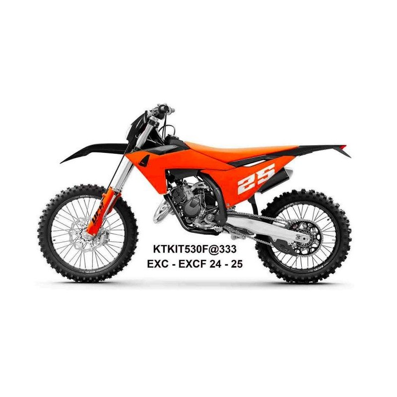 UFO 2025/11 KOMPLET PLASTIKÓW (FULL KIT) Z OSŁONAMI TELESKOPÓW (AMORTYZATORÓW) KTM EXC 150 / 250 / 300 TBI '24-'25, EXC-F 250