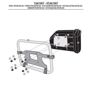 Mocowanie skrzynki narzędziowej KS250 do stelaży KLO6415MK, KLO6415CAM, KLO1201MK, KLO1201CAM