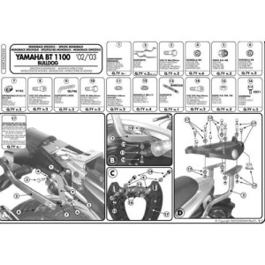 Stelaż kufrów centralnych Yamaha BT 1100 Bulldog (02-09) - bez płyty