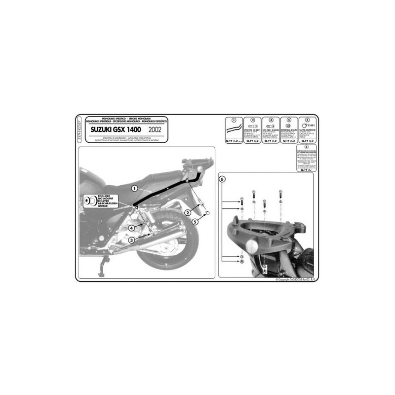 Kup KAPPA STELAŻ KUFRA CENTRALNEGO SUZUKI GSX 1400 (02-09) ( BEZ PŁYTY ) - Sklep Moto