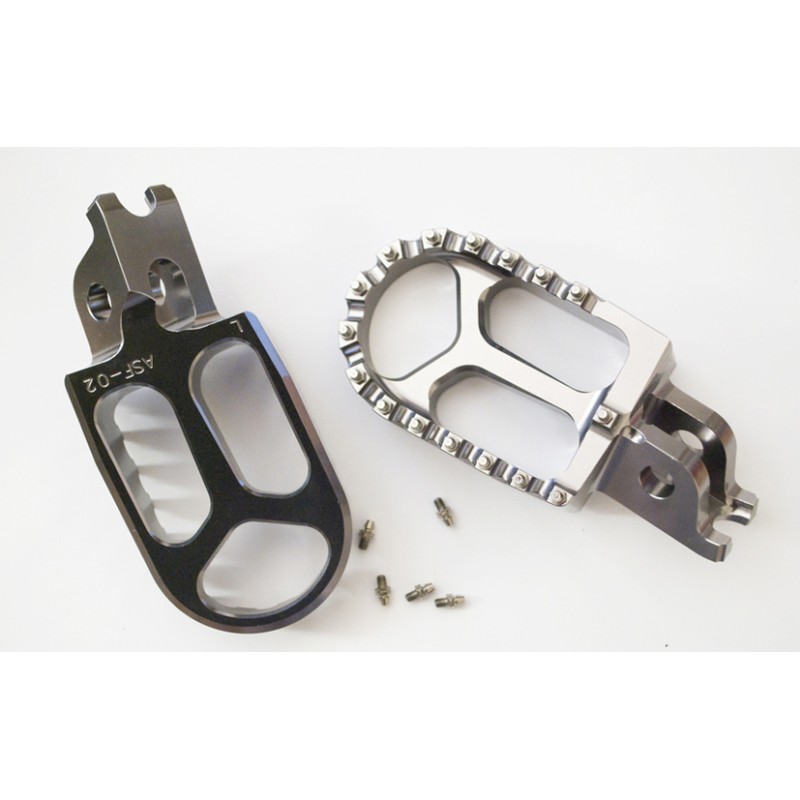 Podnóżki PEGI aluminiowe Kawasaki KXF 250 / 450 '06-'14 szare - wyprzedaż (2 szt)