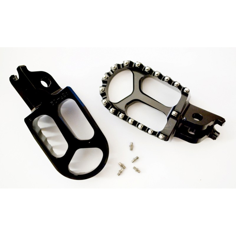 Podnóżki aluminiowe Kawasaki KXF250/KXF450 czarne (2 szt) - WYPRZEDAŻ!