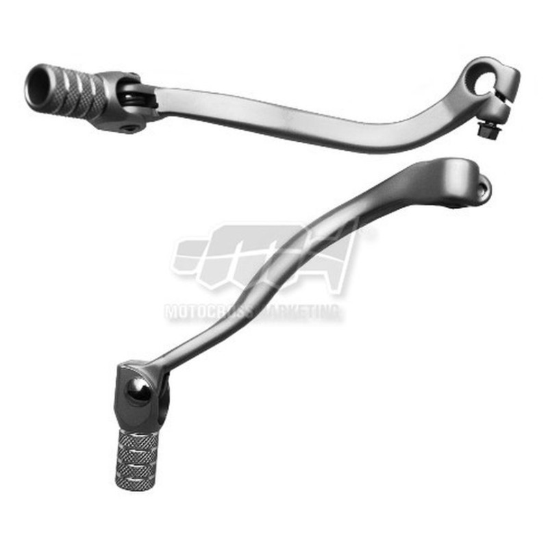 Dźwignia zmiany biegów Kawasaki KXF 250 06-08 (aluminiowa) - srebrny, końcówka stalowa