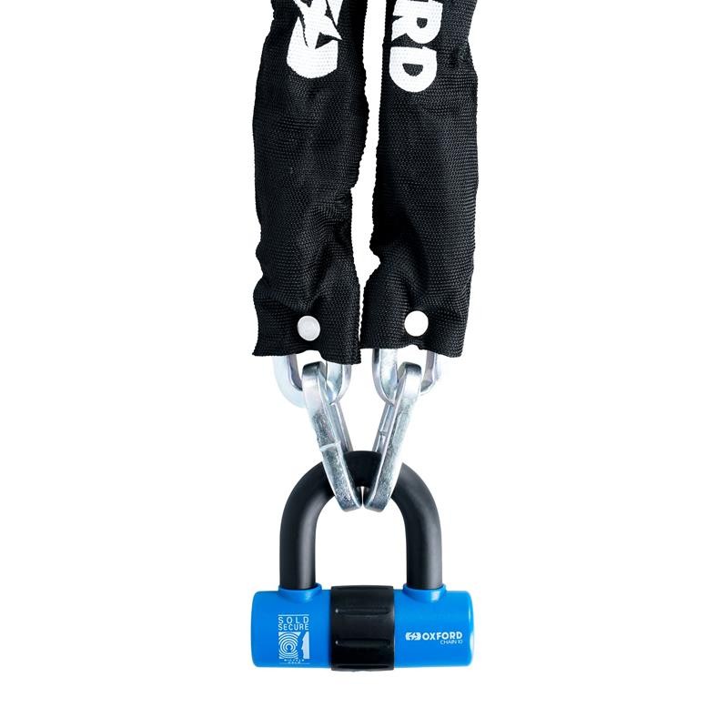 OXFORD ŁAŃCUCH ZABEZPIECZENIE ANTYKRADZIEŻOWE Z KŁÓDKĄ CHAIN 10, 10mm x 1400mm